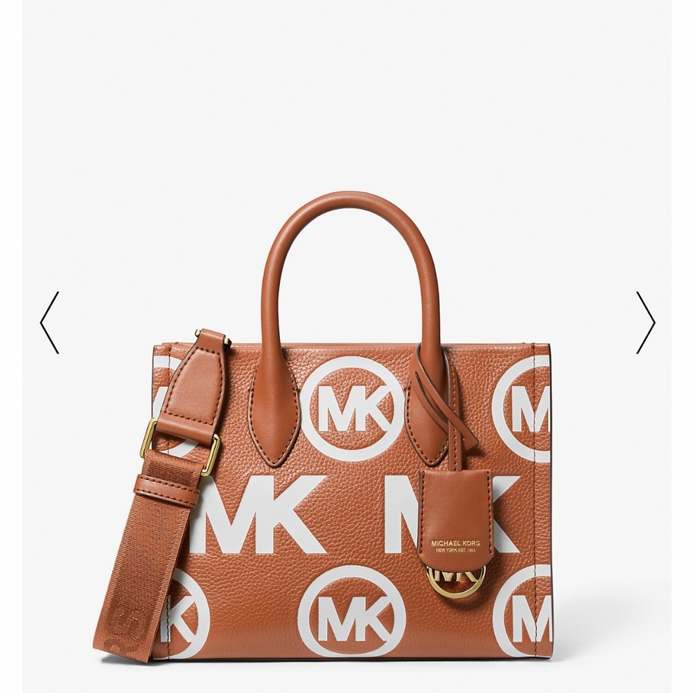 Mirella Small Logo Embossed Pebbled Leather Crossbody Bag